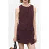 Mango Button Front Suit Vest In Burgundy