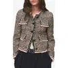 Mango Button Front Tweed Jacket In Brown