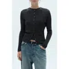 Mango Button Knit Cardigan In Dark Heather Grey