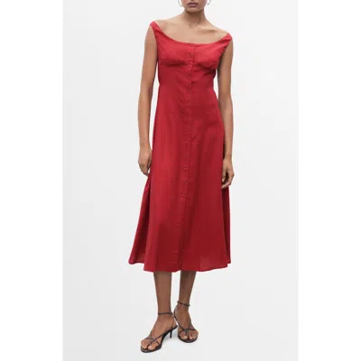 Mango Button-up Midi Dress