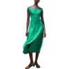 Mango Button-up Midi Dress In Green
