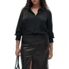 Mango Button-up Shirt In Black