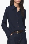 Mango Button-up Shirt In Blue
