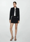 Mango Buttoned Cropped Jacket Black In Noir