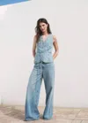 Mango Buttoned Denim Gilet Medium Blue