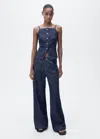 Mango Buttoned Denim Top Open Blue In Open Blue