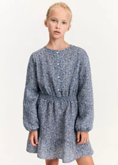 Mango Kids' Robe In Bleu