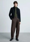 Mango Buttoned Hem Wideleg Pants Brown In Brown