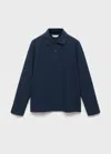 Mango Kids' Buttoned Knitted Polo Shirt Navy In Blue