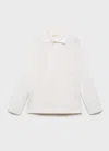 Mango Kids' Buttoned Knitted Polo Shirt White