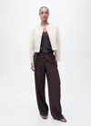 Mango Buttoned Linen Blend Jacket In Light/pastel Grey