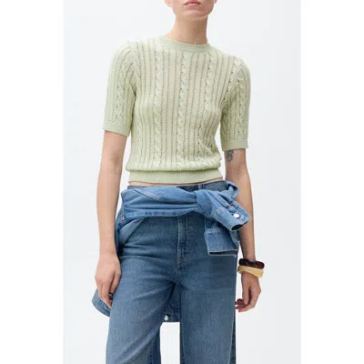 Mango Cable Stitch Cotton Blend Sweater