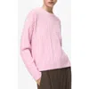 Mango Cable Stitch Crewneck Sweater In Pink