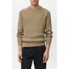 Mango Cabled Cotton Crewneck Sweater In Green
