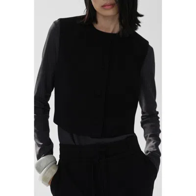 Mango Cagliari Crop Vest In Black