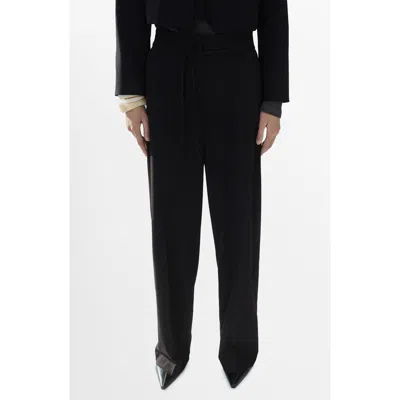 Mango Cagliari Straight Leg Pants In Black