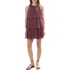 Mango Short Ruffled Dress In Burgundy