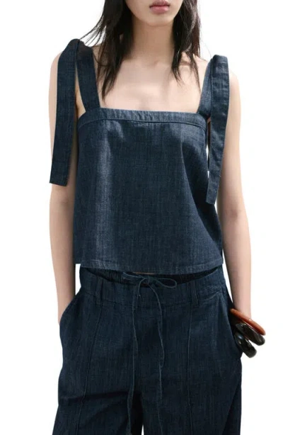 Mango Calonge Denim Top In Blue