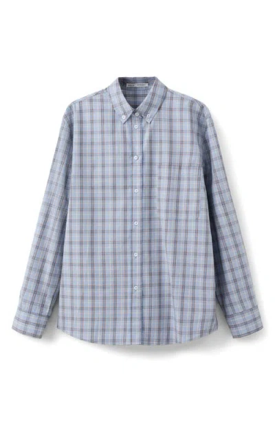 Mango Camisa Plaid Shirt In Blue