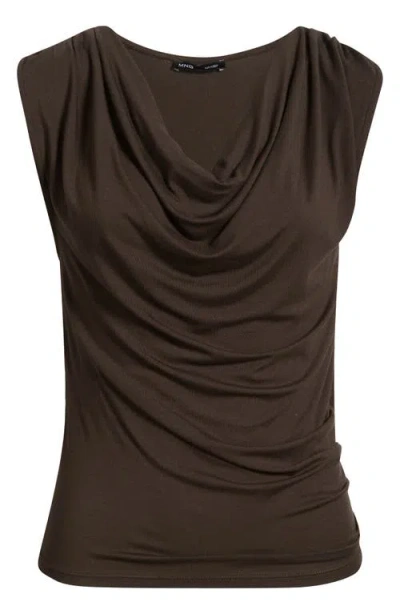 Mango Camiseta Cowl Neck T-shirt In Brown