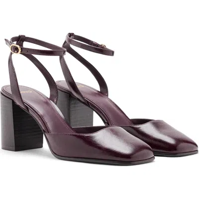 Mango Campana Faux Leather Ankle Strap Pump In Animal Print