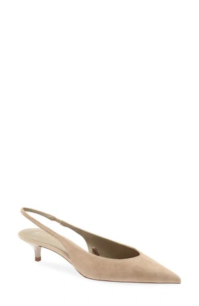 Mango Cande Pointed Toe Slingback Pump In Sand