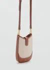 Mango Housse De Téléphone Bandoulière En Toile Marron Moyen - Femme - Taille Unique -  In Brown
