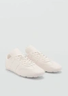 Mango Canvas Laced Sneakers Beige In Beige