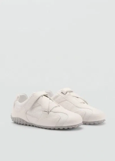 Mango Tennis Toile Cuir In Blanc