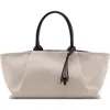 Mango Canvas Tote Bag In Neutral