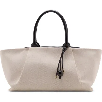Mango Canvas Tote Bag In Neutral