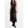 Mango Cap Sleeve A-line Lace Dress In Brown