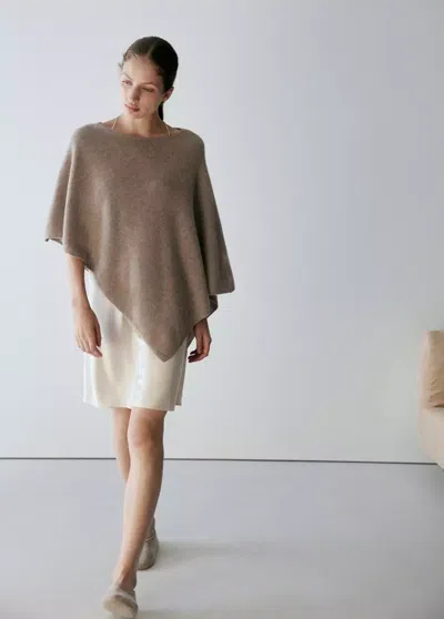 Mango Cape 100 % Cachemire In Brown