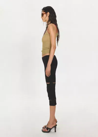 Mango Capri Pants With Cutouts In Black
