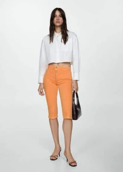 Mango Capri Slim-fit Jeans Orange