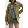 Mango Caracas Overshirt In Khaki Green