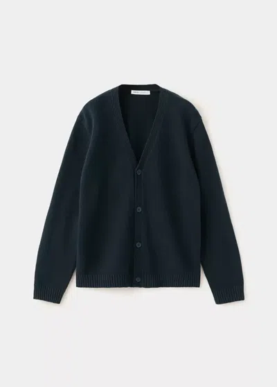 Mango Kids' Cardigan 100 % Coton Tricot Fin In Bleu Marine