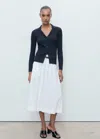 Mango Cardigan À Revers Côtelés Bleu Marine Foncé - Femme - Xxl -  In Blue