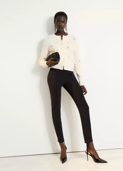 Mango Cardigan Avec Perles Et Strass In White
