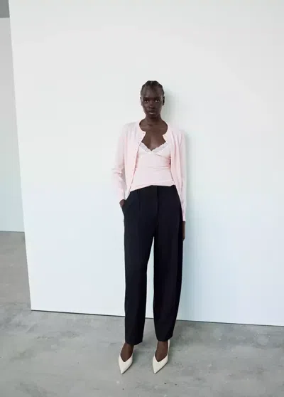 Mango Cardigan Camelia In Rose Pastel