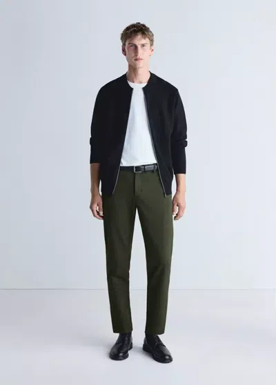 Mango Cardigan Confort En Maille Extensible In Black