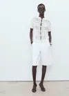 Mango Short-sleeved Crochet Cardigan White In White