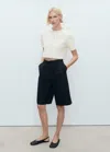 Mango Knitted Cropped Cardigan Beige