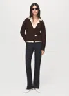 Mango Double-breasted Cardigan Chocolate In Brown