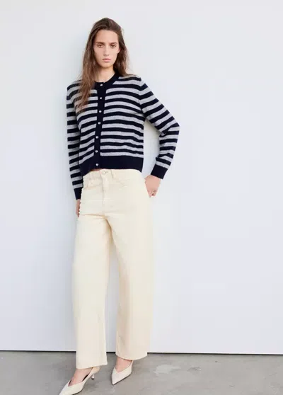 Mango Cardigan Maille Boutons Métalliques In Bleu Marine Foncé