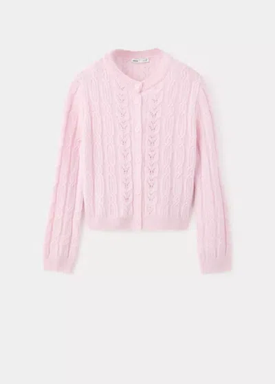 Mango Cardigan Margot In Rose Pastel