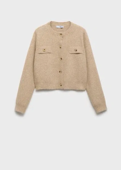 Mango Cardigan Medium Brown