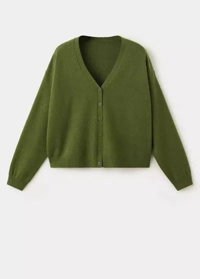 Mango Cardigan Nekkon In Olive