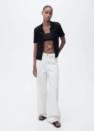Mango Cardigan Noir - Femme - M -