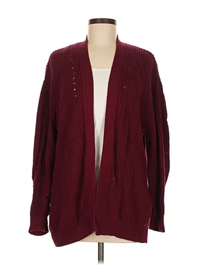 Pre-owned Mango Cardigan Sweater In Burgundy